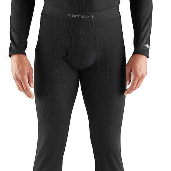 Carhartt Force Mens Base Layer Thermal Pants Midweight Winter Waffle Navy Large - Picture 1 of 12